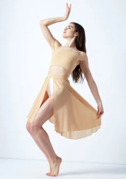 Move Dance Eris Asymmetric Lyrical Half Skirt 20 Move Dance Eris Asymmetric Lyrical Half Skirt -Capezi Dance Wear Shop mo r0020 move dance eris asymmetric lyrical half skirt tan front no1 89210.1678884614