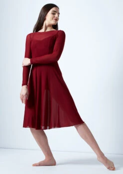 Move Dance Dione Long Sleeve Lyrical Dress 12 Move Dance Dione Long Sleeve Lyrical Dress -Capezi Dance Wear Shop mo r0218 move dance dione long sleeve lyrical dress red front 64635.1678884650