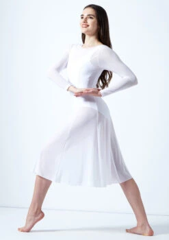 Move Dance Dione Long Sleeve Lyrical Dress 14 Move Dance Dione Long Sleeve Lyrical Dress -Capezi Dance Wear Shop mo r0218 move dance dione long sleeve lyrical dress white front 70401.1678884650