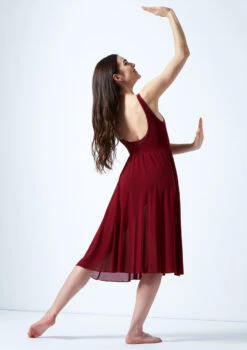Move Dance Thalassa Cut Out Lyrical Dress -Capezi Dance Wear Shop mo r0223 move dance thalassa cut out lyrical dress red back 66141.1678884664