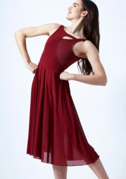 Move Dance Thalassa Cut Out Lyrical Dress -Capezi Dance Wear Shop mo r0223 move dance thalassa cut out lyrical dress red front thumbnail T 74121.1691199193
