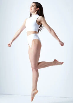 Move Dance Callisto Keyhole Crop Top -Capezi Dance Wear Shop mo z0253 move dance callisto keyhole crop top white side 43801.1678884908