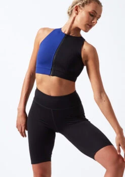 Move Dance Envision Zip Front Crop Top -Capezi Dance Wear Shop mo z0603 move dance envision zip front crop top blue front thumbnail T 01791.1696981188