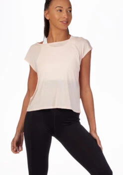 Move Dance Mesh Back Dance T Shirt -Capezi Dance Wear Shop mo z0607 move mesh back dance t shirt pink front thumbnail no1 T 45354.1696981188
