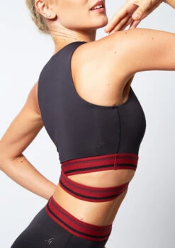 Move Dance Infinity Cross Over Crop Top -Capezi Dance Wear Shop mo z0611 sporty crop top black back no1 81789.1678884950