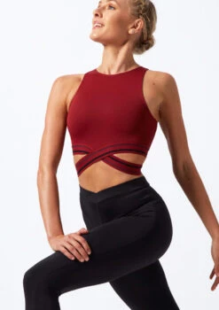 Move Dance Infinity Cross Over Crop Top -Capezi Dance Wear Shop mo z0611 sporty crop top red front thumbnail T 80703.1696981188