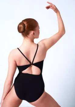 Move Dance Piper Open Back Camisole Leotard -Capezi Dance Wear Shop mol0173 black close up front 37339.1678884029