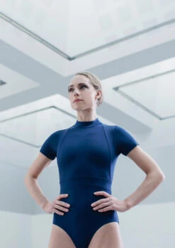 Move Dance Iona Cap Sleeve Lace Leotard -Capezi Dance Wear Shop mol0630 blue front 62903.1678884192