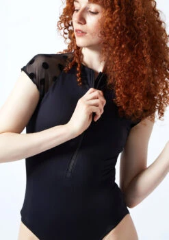 Move Dance Elena Zip Front Leotard 14 Move Dance Elena Zip Front Leotard -Capezi Dance Wear Shop mol0655 black close up front 1 14615.1695684868