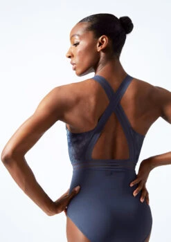 Move Dance Illusia Cross Back Leotard 18 Move Dance Illusia Cross Back Leotard -Capezi Dance Wear Shop mol0667 petrol blue close up back 11335.1683070108