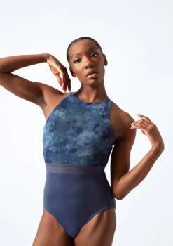 Move Dance Illusia Cross Back Leotard 16 Move Dance Illusia Cross Back Leotard -Capezi Dance Wear Shop mol0667 petrol blue close up front 50581.1683070108