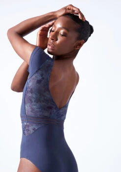 Move Dance Kalpana Cap Sleeve Leotard -Capezi Dance Wear Shop mol0670 petrol blue close up back 21980.1683070122