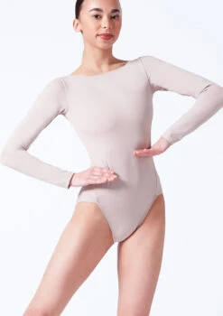 Move Dance Callie Long Sleeve Leotard -Capezi Dance Wear Shop mol0828 latte front t 78817.1698711860
