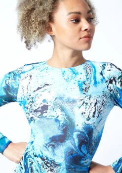 Move Dance Aurora Long Sleeve Open Back Leotard Bodysuit - Pacific 8 Move Dance Aurora Long Sleeve Open Back Leotard Bodysuit - Pacific -Capezi Dance Wear Shop mol0904 pac close up front 1 40093.1678884343