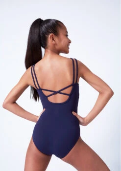 Move Dance Kamila Teen Cross Back Leotard -Capezi Dance Wear Shop mol5119 navy close up back 66437.1683933612