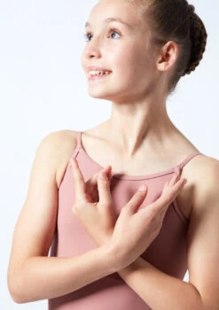 Move Dance Teen Arabella Low Back Leotard -Capezi Dance Wear Shop mol5817 pnk close up front 1 52887.1678884486