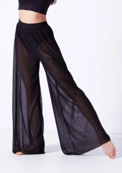 Move Dance Grace Long Mesh Trousers -Capezi Dance Wear Shop mop0037 black front t 02267.1690585996