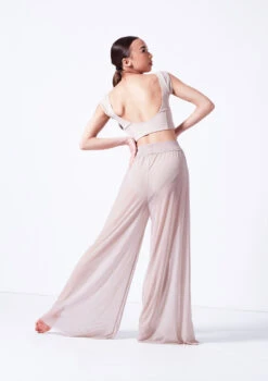 Move Dance Grace Long Mesh Trousers -Capezi Dance Wear Shop mop0037 latte back 43497.1681806908