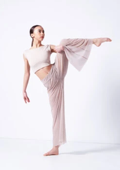 Move Dance Grace Long Mesh Trousers -Capezi Dance Wear Shop mop0037 latte front 1 56919.1681806908
