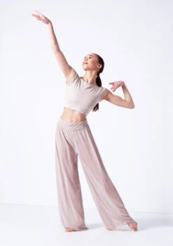 Move Dance Grace Long Mesh Trousers -Capezi Dance Wear Shop mop0037 latte front 2 46662.1681806908