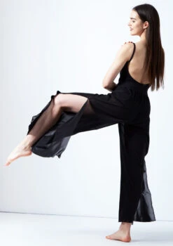 Move Dance Ruby Mesh Wide Leg Dance Trousers -Capezi Dance Wear Shop mop0201 blk back 1 33416.1678884507