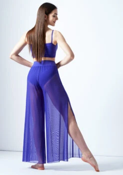 Move Dance Ruby Mesh Wide Leg Dance Trousers -Capezi Dance Wear Shop mop0201 saph back 1 75865.1678884507