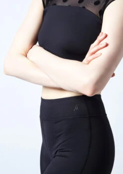 Move Dance Dixie Footless Legging -Capezi Dance Wear Shop mop0633 black close up front 1 15731.1694685534