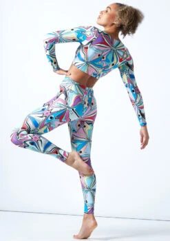 Move Dance Venus High Waisted Leggings - Marble -Capezi Dance Wear Shop mop0908 mar back 1 60621.1678884560
