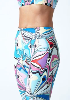 Move Dance Venus High Waisted Leggings - Marble -Capezi Dance Wear Shop mop0908 mar close up front 1 47086.1678884559
