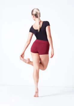 Move Dance Sasha Rolltop Dance Shorts -Capezi Dance Wear Shop mor0009 burgundy back 38401.1687216789