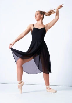 Move Dance Long Ballet Wrap Skirt -Capezi Dance Wear Shop mor0014 black front 30686.1678884600