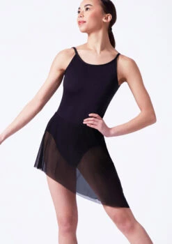 Move Dance Riley Asymmetric Mini Skirt -Capezi Dance Wear Shop mor0030 black front t 99308.1692921335