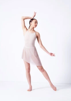 Move Dance Riley Asymmetric Mini Skirt -Capezi Dance Wear Shop mor0030 latte front 2 13316.1681806927