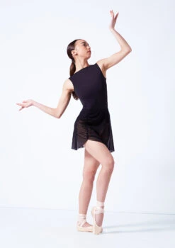 Move Dance Magnolia Gathered Mini Skirt -Capezi Dance Wear Shop mor0031 black front 2 02182.1681806928