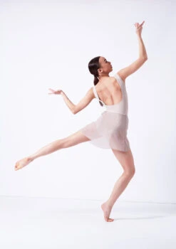 Move Dance Magnolia Gathered Mini Skirt -Capezi Dance Wear Shop mor0031 latte back 65843.1681806927