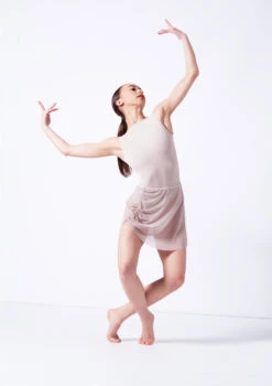 Move Dance Magnolia Gathered Mini Skirt -Capezi Dance Wear Shop mor0031 latte front 1 68622.1681806927