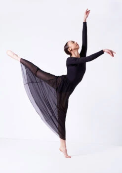 Move Dance Elise Long Skirt -Capezi Dance Wear Shop mor0034 black front 2 89156.1681806947