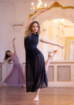 Move Dance Elise Long Skirt -Capezi Dance Wear Shop mor0034 black front 3 74380.1690548972