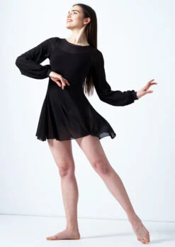 Move Dance Mabel Mesh Dress -Capezi Dance Wear Shop mor0225 blk front 1 80928.1678884671