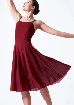 Move Dance Helena Mesh Dress -Capezi Dance Wear Shop mor0249 red front t 67515.1695684903