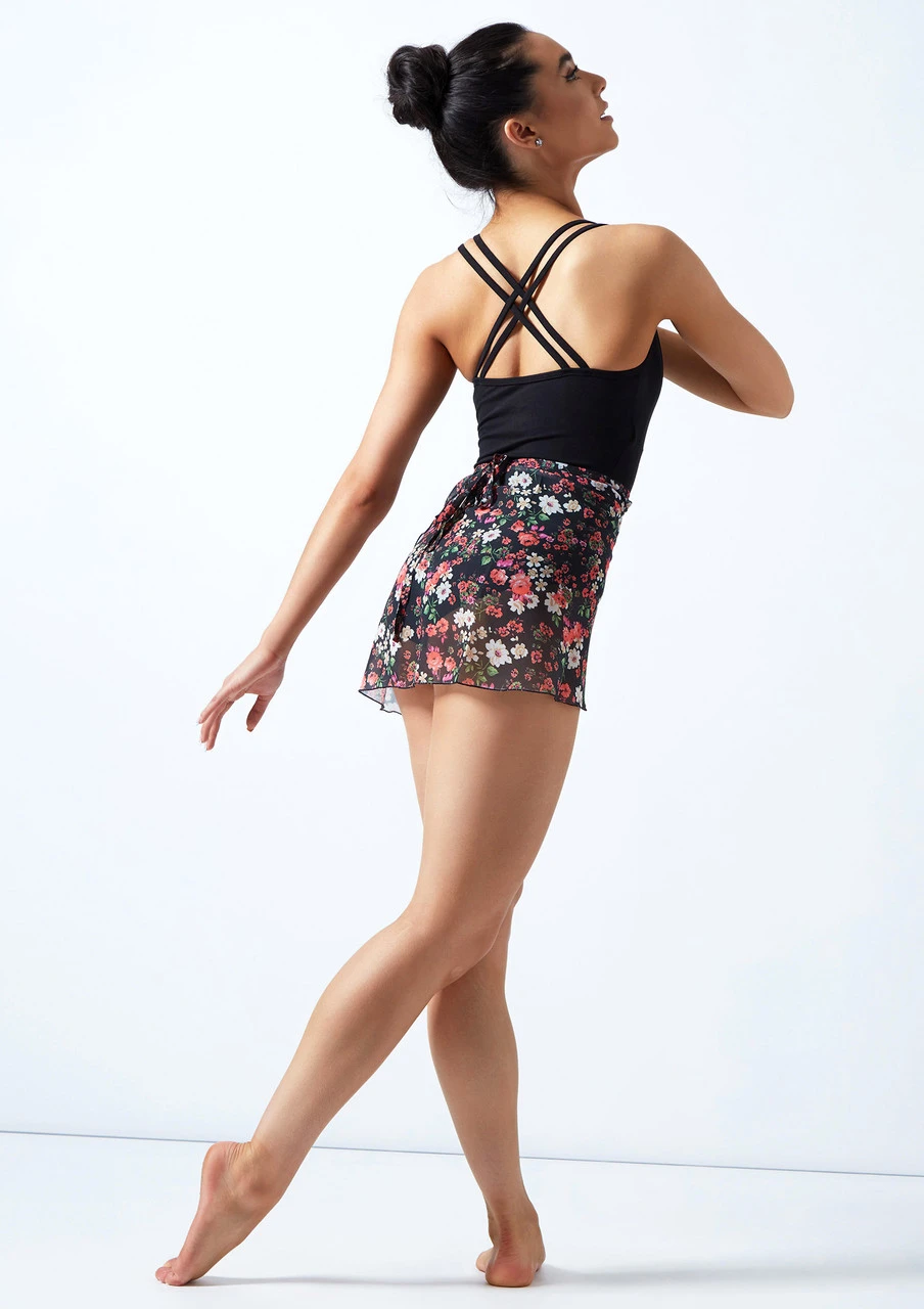 Move Dance Floral Wrap Dance Skirt - Navy 2 Move Dance Floral Wrap Dance Skirt - Navy - Image 2