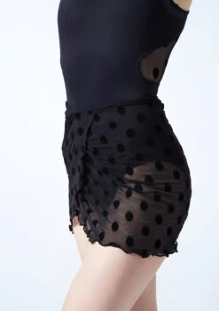 Move Dance Lydia Wrap Skirt -Capezi Dance Wear Shop mor0639 black close up 1 87135.1696462301