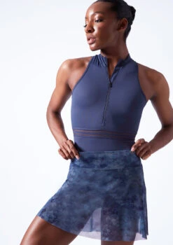 Move Dance Lourdes Hipster Mesh Skirt 13 Move Dance Lourdes Hipster Mesh Skirt -Capezi Dance Wear Shop mor0645 petrol blue close up front 96080.1683070406