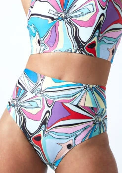 Move Dance Luna High Waisted Brief - Marble 6 Move Dance Luna High Waisted Brief - Marble -Capezi Dance Wear Shop mor0906 mar close up front 1 57978.1678884724