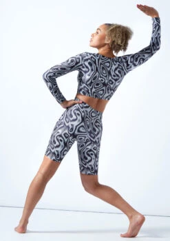 Move Dance Nebula High Waisted Cycling Shorts - Dimensions -Capezi Dance Wear Shop mor0907 dim back 1 43189.1678884724