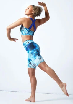 Move Dance Nebula High Waisted Cycling Shorts - Pacific 7 Move Dance Nebula High Waisted Cycling Shorts - Pacific -Capezi Dance Wear Shop mor0907 pac back 1 00259.1678884728