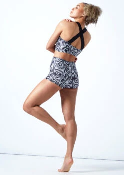 Move Dance Astra High Waisted Shorts - Dimensions -Capezi Dance Wear Shop mor0909 dim back 1 08788.1678884733