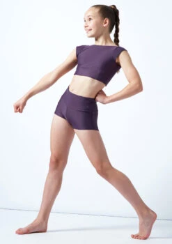 Move Dance Teen Carina High Waisted Dance Shorts -Capezi Dance Wear Shop mor5811 grape front 1 25466.1678884780