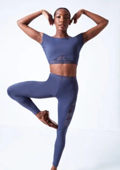 Move Dance Zorya Cap Sleeve Crop Top 10 Move Dance Zorya Cap Sleeve Crop Top -Capezi Dance Wear Shop mos0603 petrol blue close up front 72527.1683070441