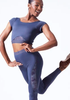 Move Dance Zorya Cap Sleeve Crop Top 15 Move Dance Zorya Cap Sleeve Crop Top -Capezi Dance Wear Shop mos0603 petrol blue front t 49903.1690450600